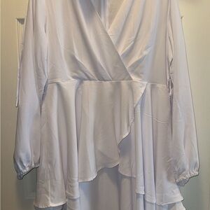 Elegant White Ruffled Dress